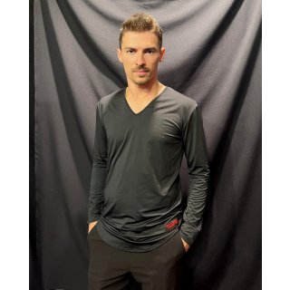 Chemise de danse à manches courtes avec une encolure en V NOIRE