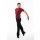 Chemise de danse à manches courtes avec une encolure en V Rouge