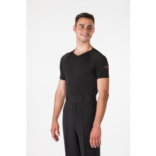 Chemise de danse à manches courtes avec une encolure en V NOIRE