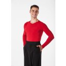 Chemise de danse à manches longues avec une encolure en V Rouge L