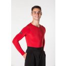 Chemise de danse à manches longues avec une encolure en V Rouge L