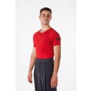 Chemise de danse à manches courtes avec une encolure en V Rouge L