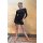 Schwarzes Kleid mit Raffung L