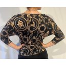 Tanzoberteil „Nadia“ – Elegantes Shirt mit Goldprint in Schwarz